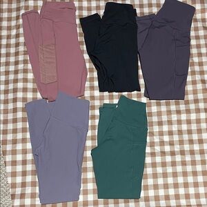 Set of 5 Women's Leggings in Various Colors